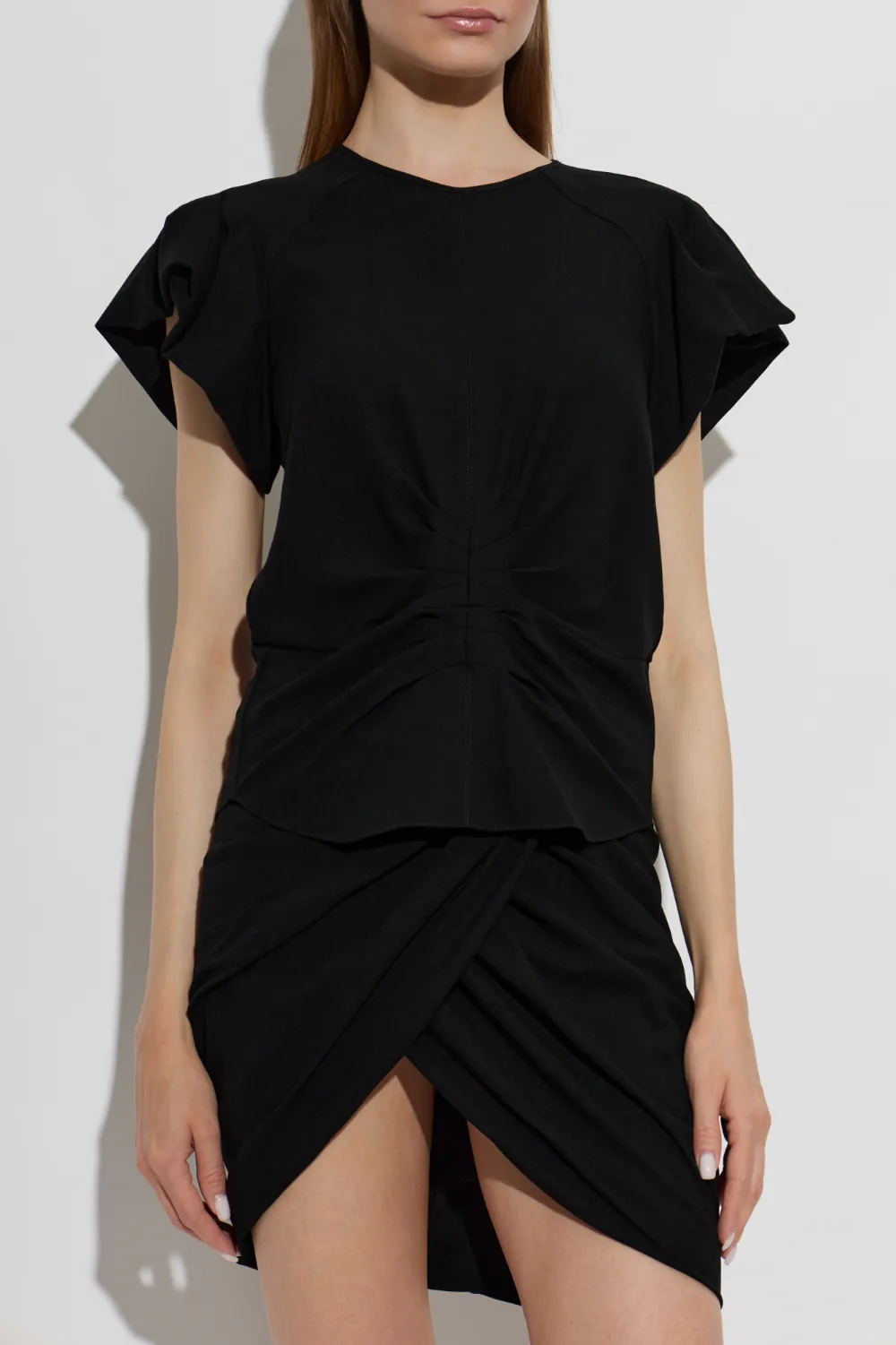 ISABEL MARANT Tullya gathered top Zwart