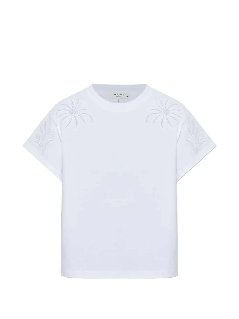 rag & bone openwork-trim T-shirt - Bianco