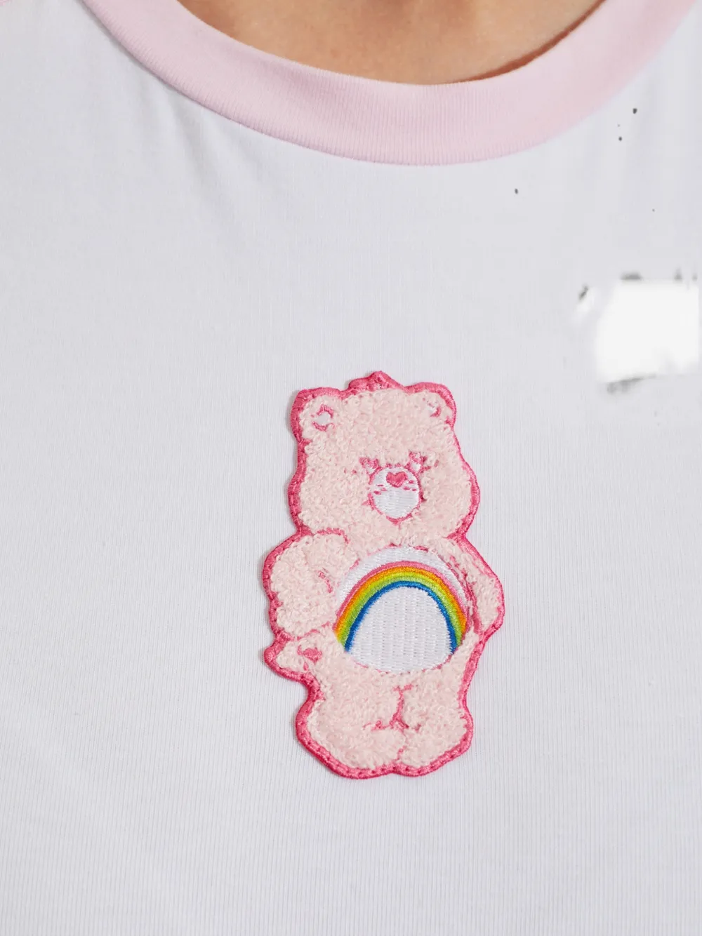 adidas Care Bears patch cropped T-shirt Wit