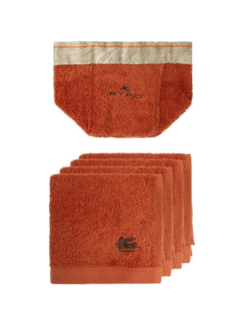 ETRO HOME Pegaso-embroidered paisley-trim basket and towels set (set of four)