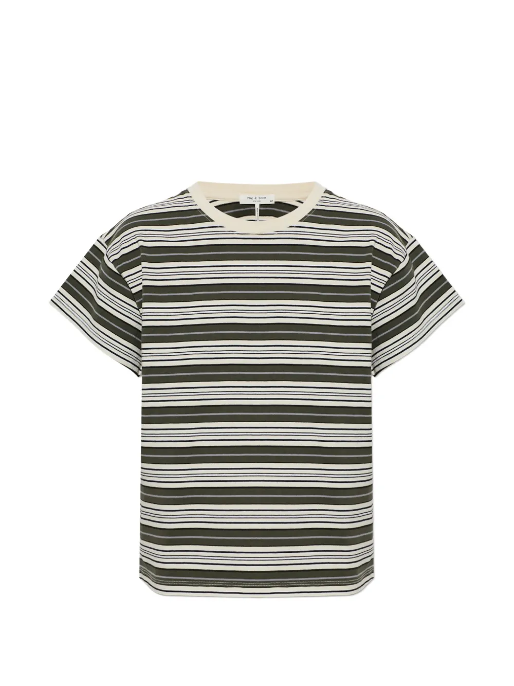 Rag & Bone Striped-pattern T-shirt In Green