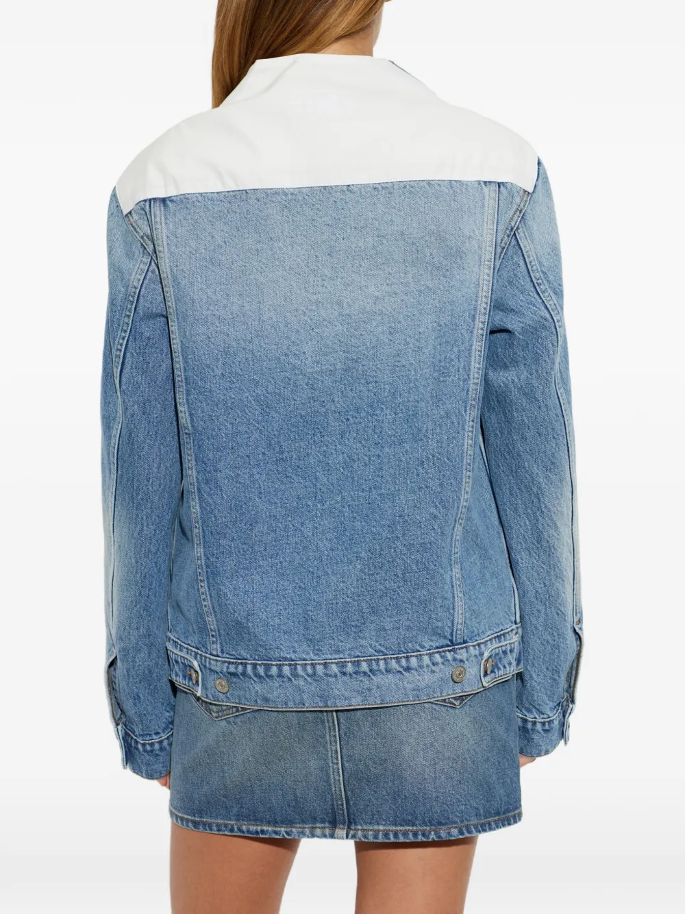 MM6 Maison Margiela Denim jack met vlakken en vervaagd effect Blauw