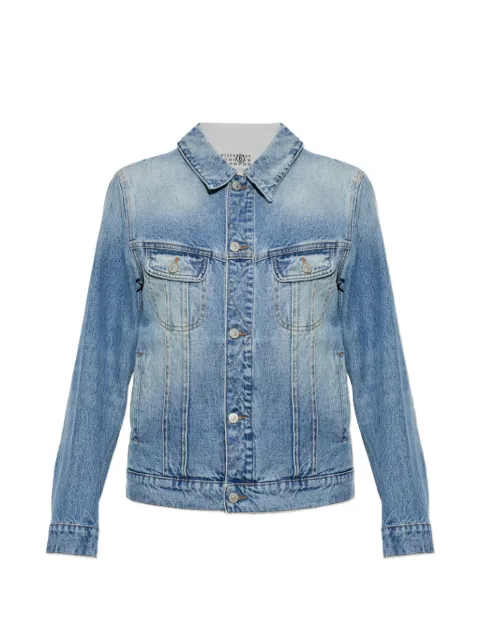 MM6 Maison Margiela Ausgeblichene Jeansjacke mit Einsätzen