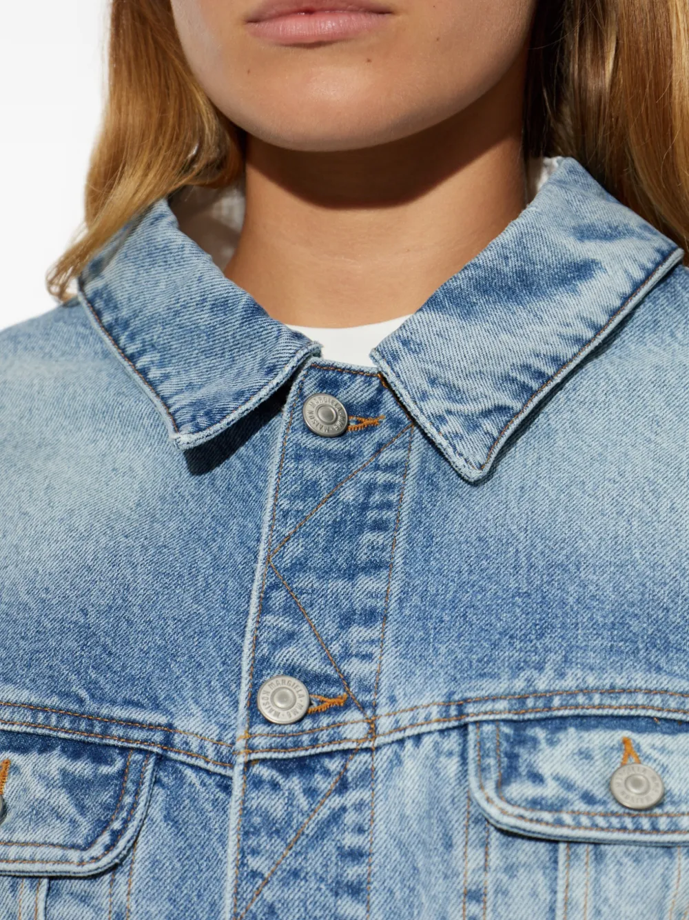 MM6 Maison Margiela Denim jack met vlakken en vervaagd effect Blauw