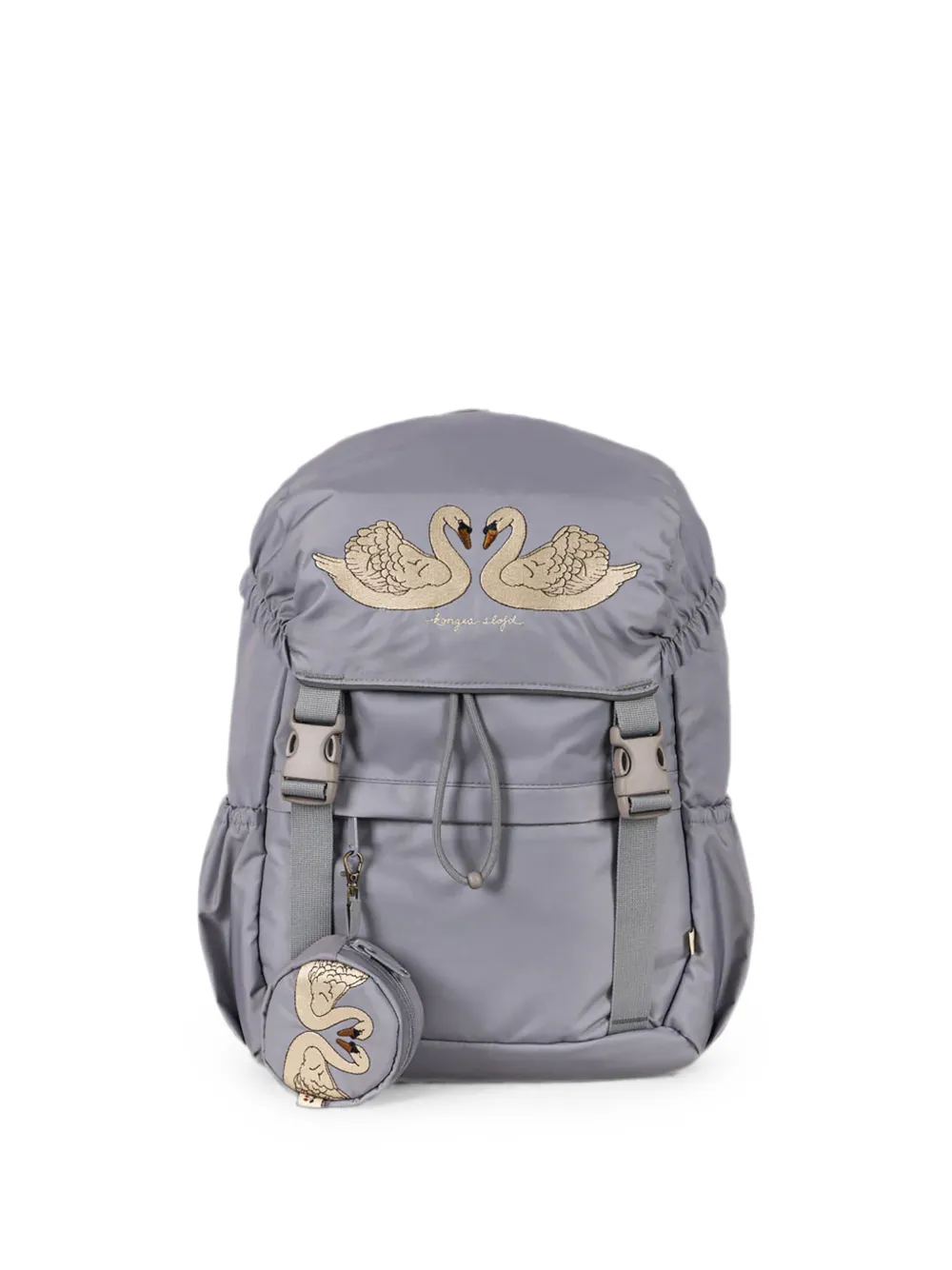 Konges Sløjd swan-embroidered Clover backpack - Grigio