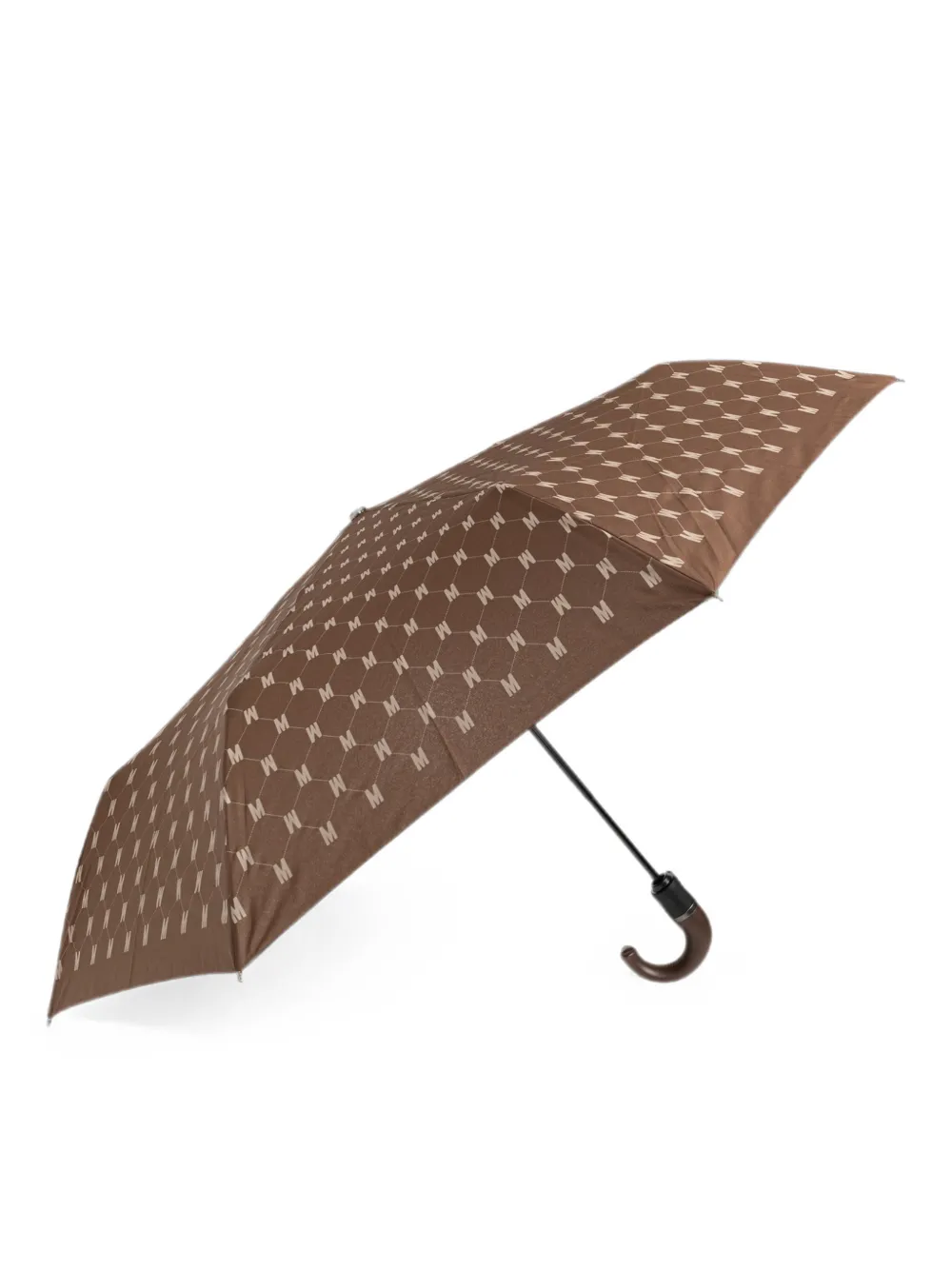 Moschino Opvouwbare paraplu met monogram-print Bruin