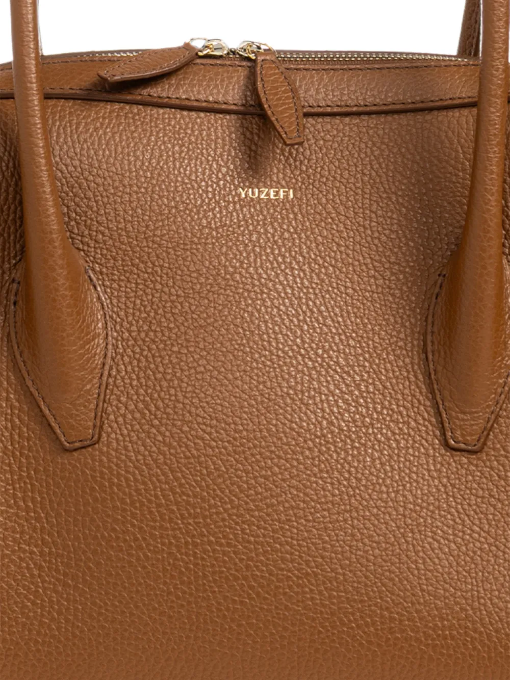 Yuzefi Hazel Brioche Duffle leren shopper Bruin