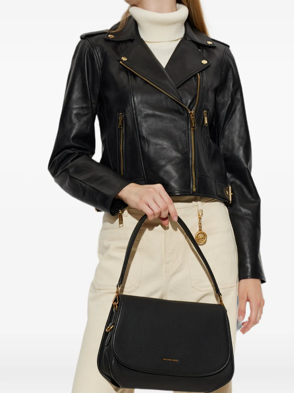 Michael Kors Medium Holmes leren shopper Zwart