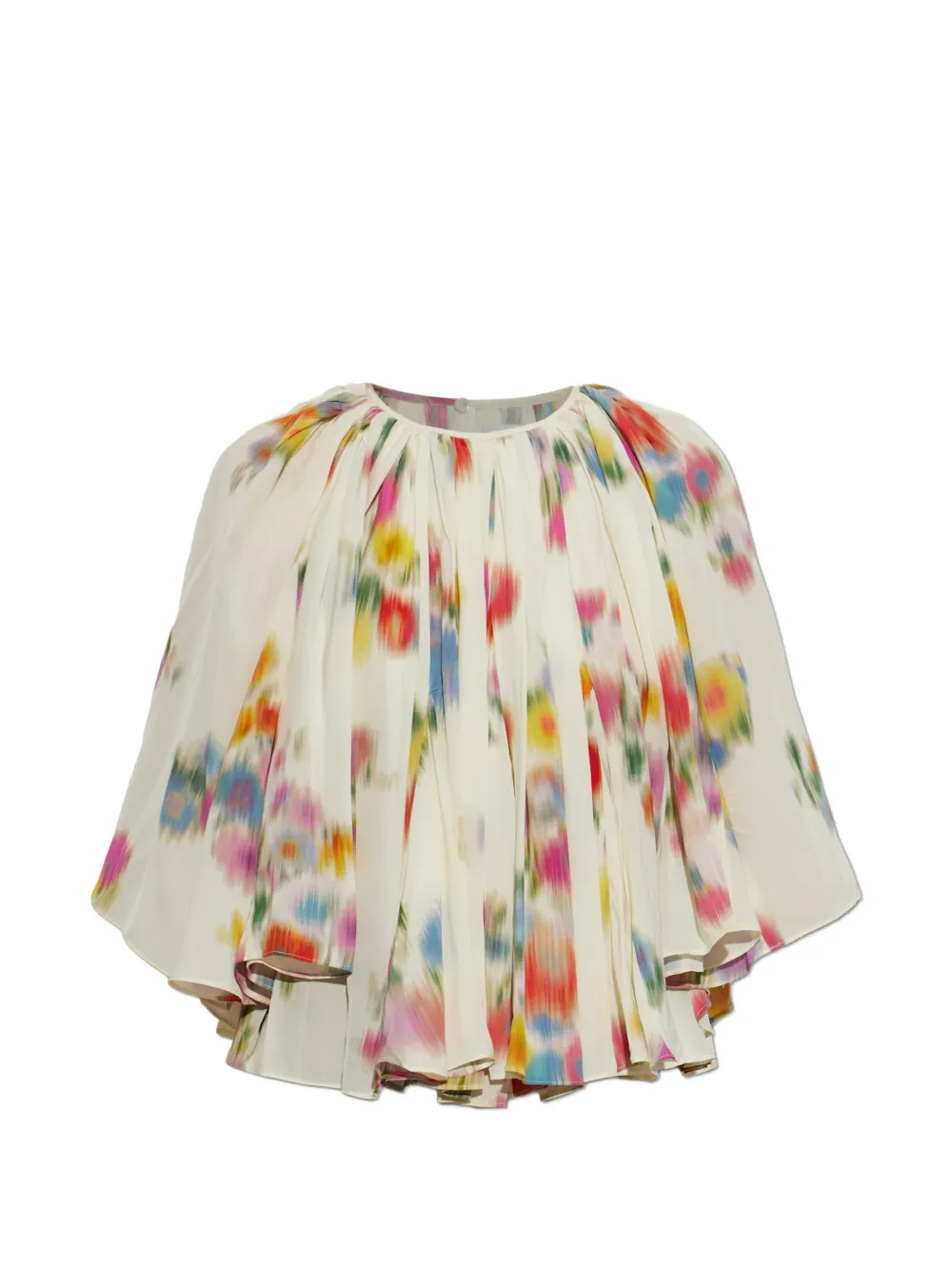 MARANT ÉTOILE Lara floral-print pleated top - Neutrals