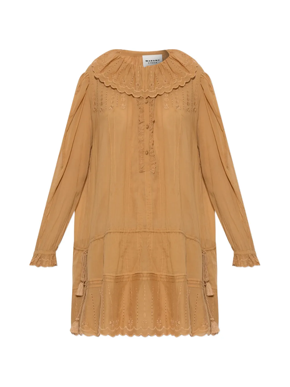 MARANT ÉTOILE Lenora broderie-anglaise ruffled mini dress - Brown