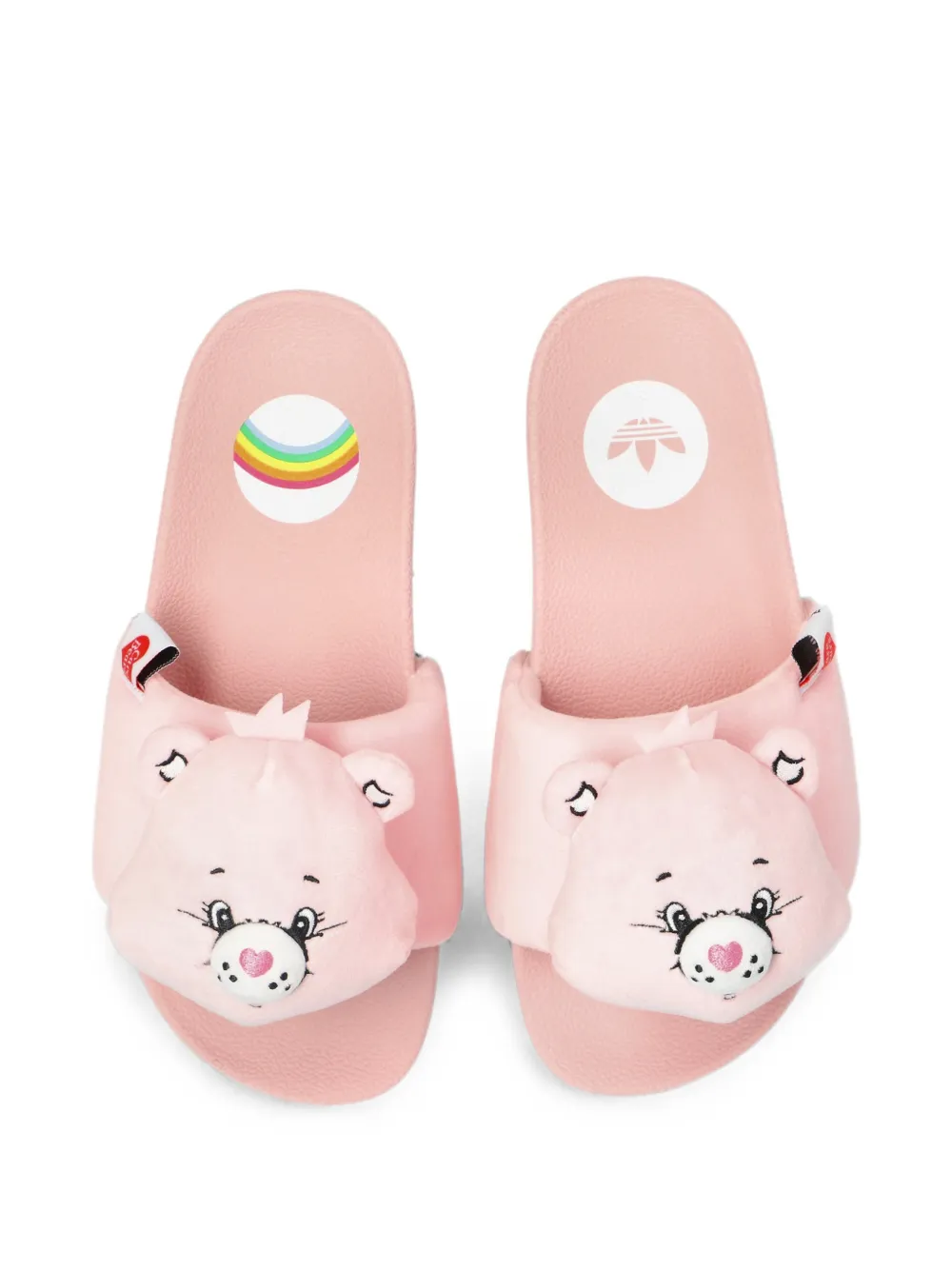 adidas x Care Bears plush slides Roze