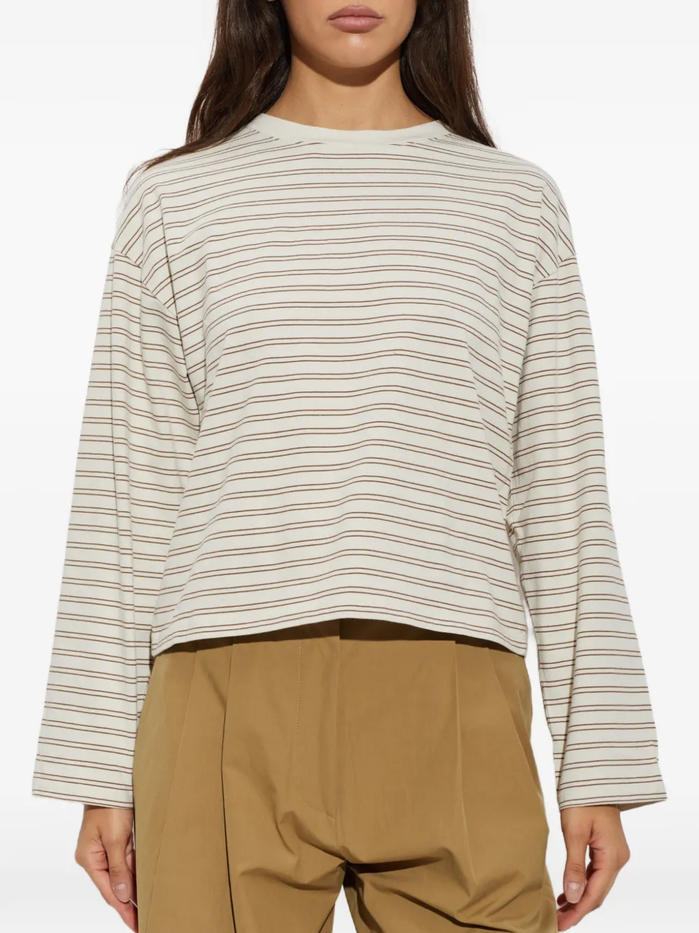rag & bone Kelly gestreepte top met lange mouwen Beige