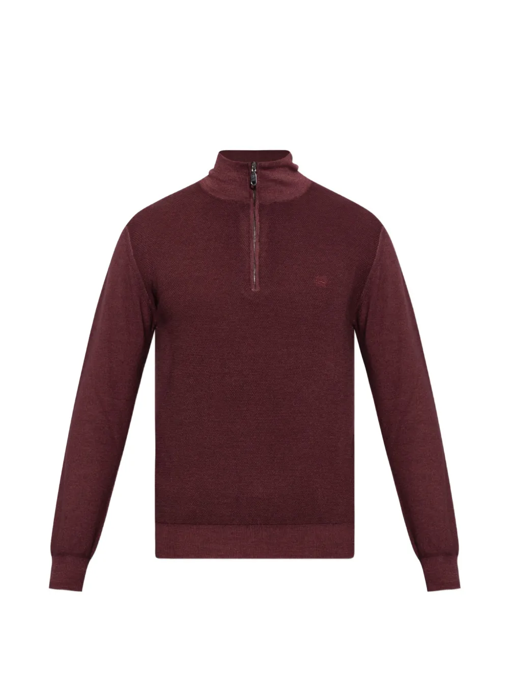 Etro Quarter-zip Wool Sweater In Red
