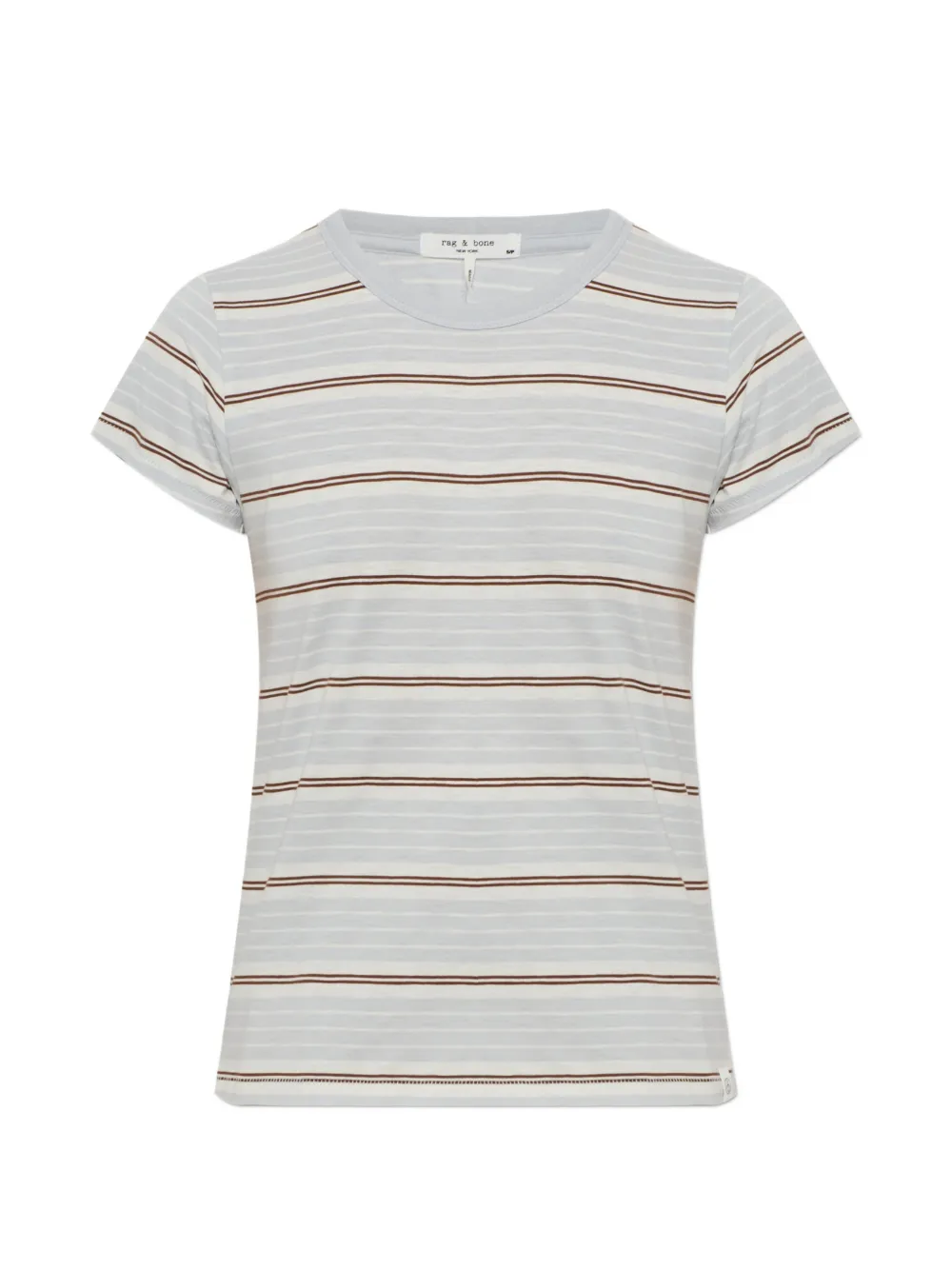 Rag & Bone Striped Cotton T-shirt In White