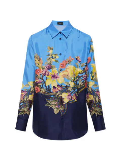 ETRO camisa de seda con estampado floral