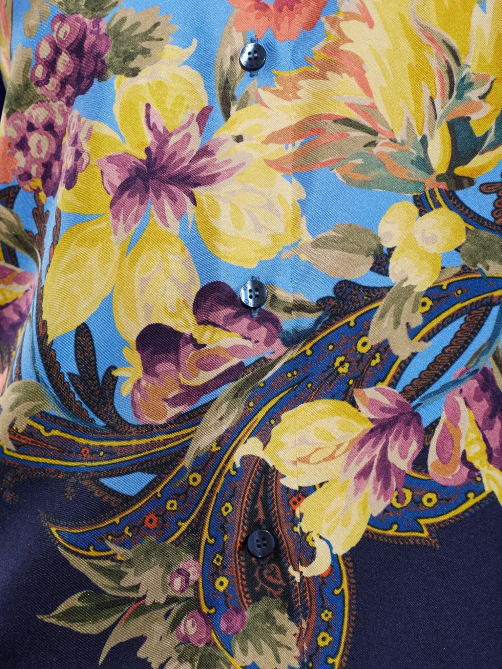ETRO Zijden blouse met bloemenprint Blauw