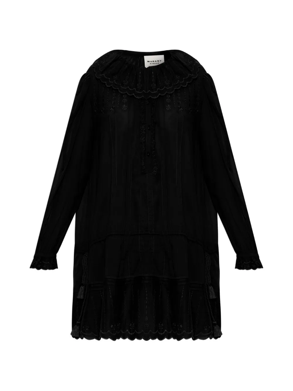MARANT ÉTOILE Lenora embroidered cotton mini dress - Schwarz