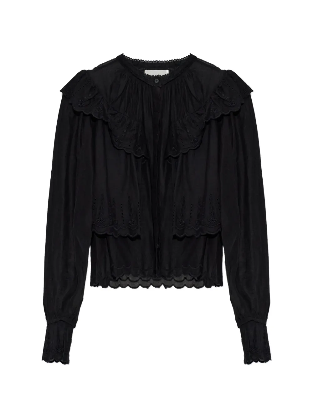 MARANT ÉTOILE ruffled broderie-anglaise shirt - Black