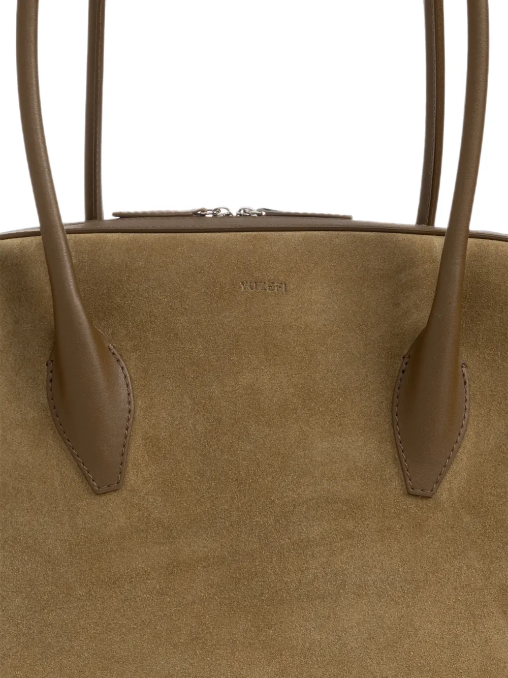 Yuzefi Brioche Duffle suède schoudertas Bruin