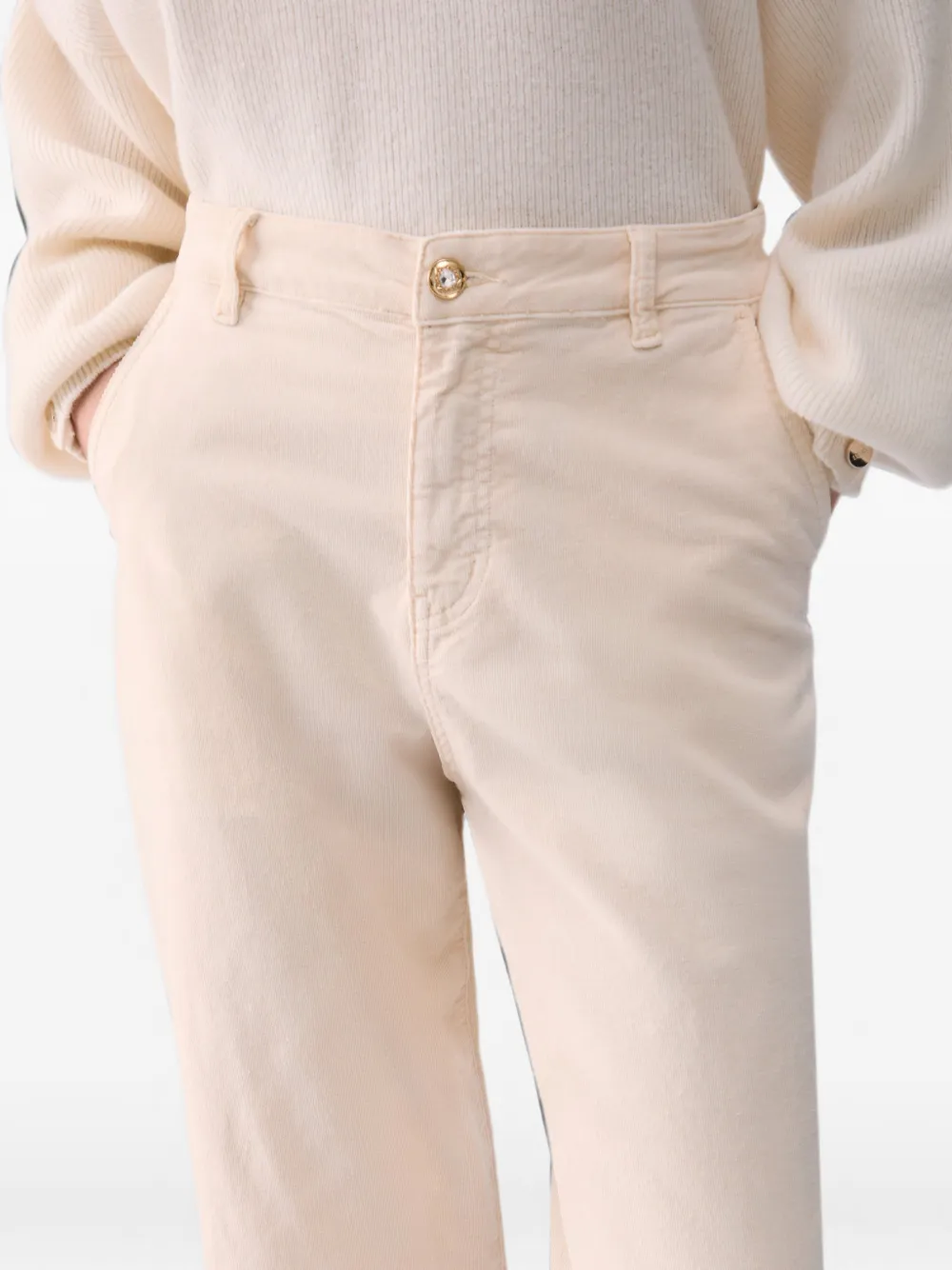 LIU JO Fluwelen boyfriend broek Beige