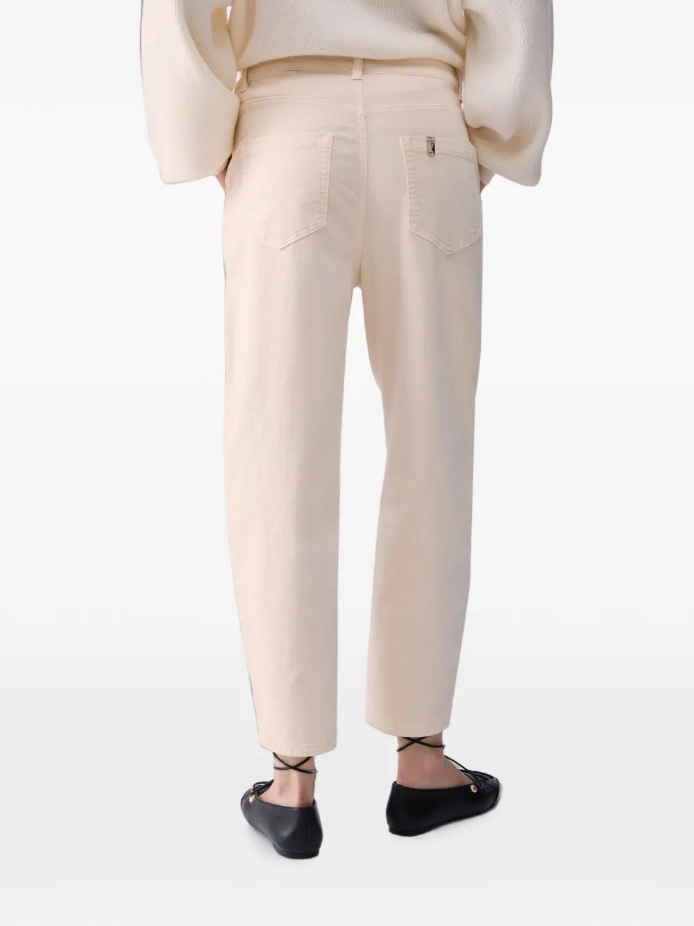 LIU JO Fluwelen boyfriend broek Beige