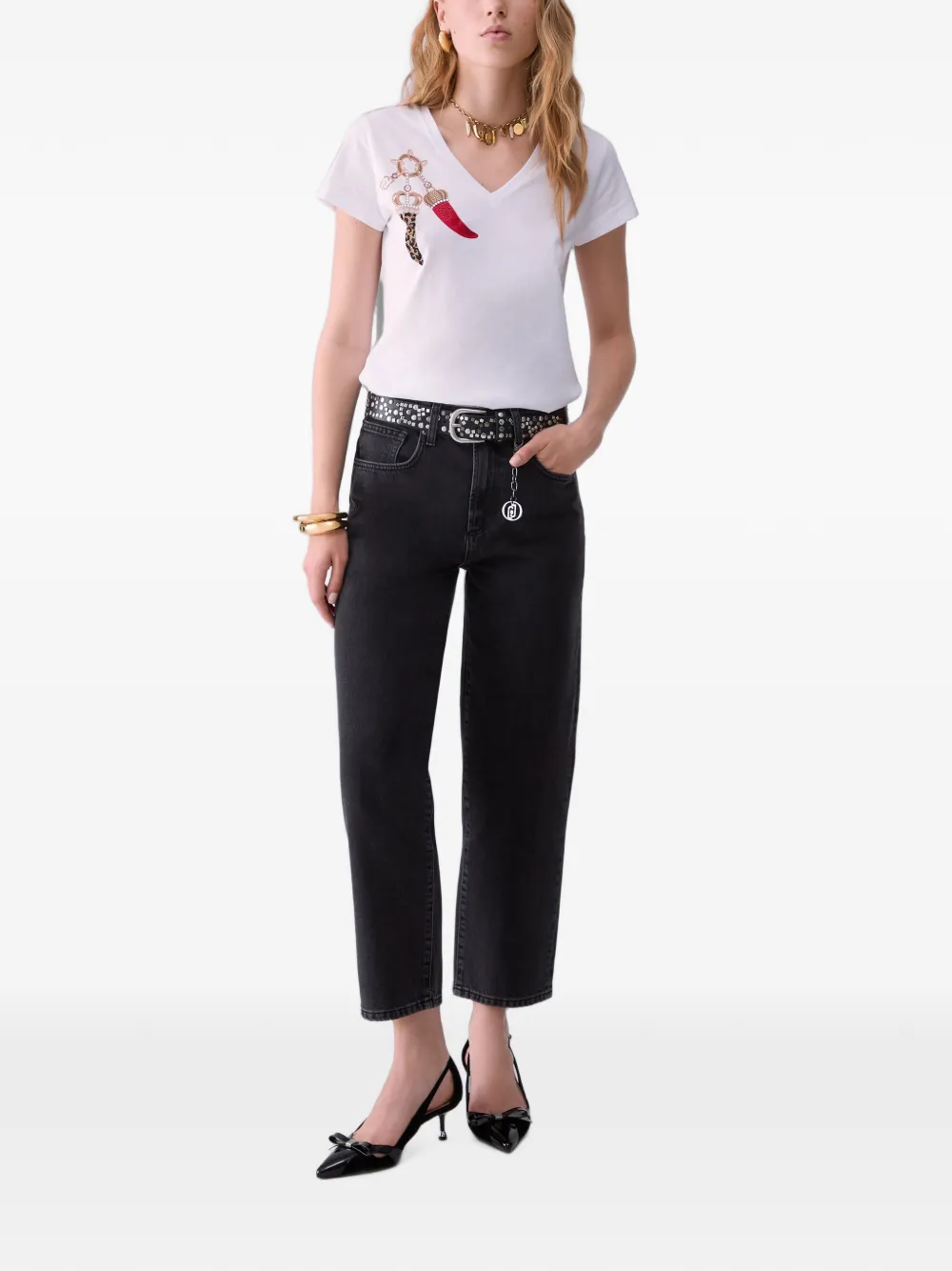 LIU JO Boyfriend jeans met scheuren Zwart