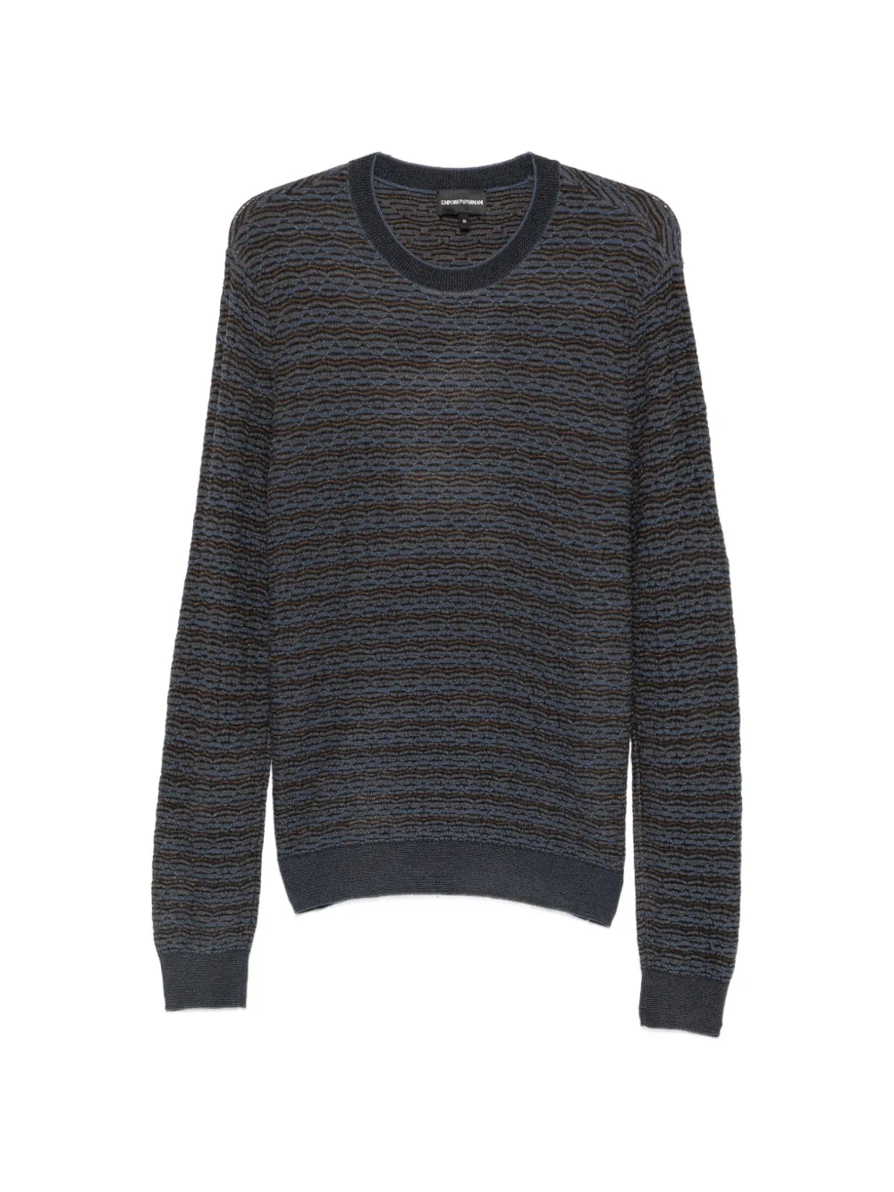 Emporio Armani Texturierter Strickpullover - Blau