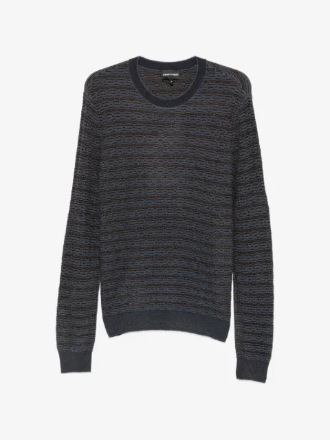 Emporio Armani textured-knit crew-neck sweater