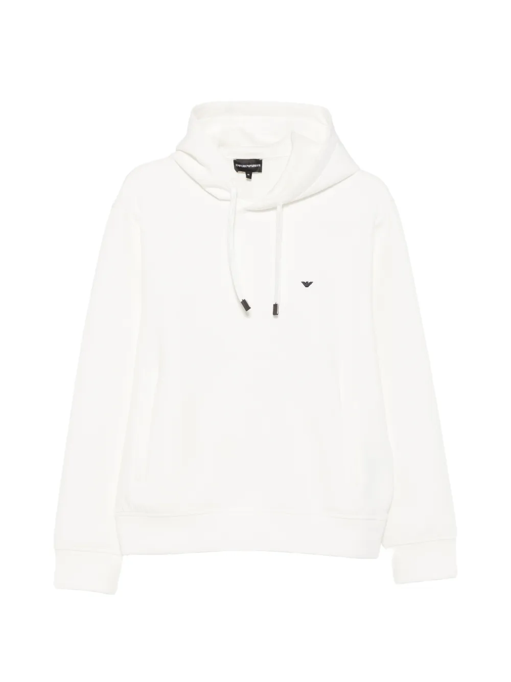 Emporio Armani logo-patch drawstring hoodie - White