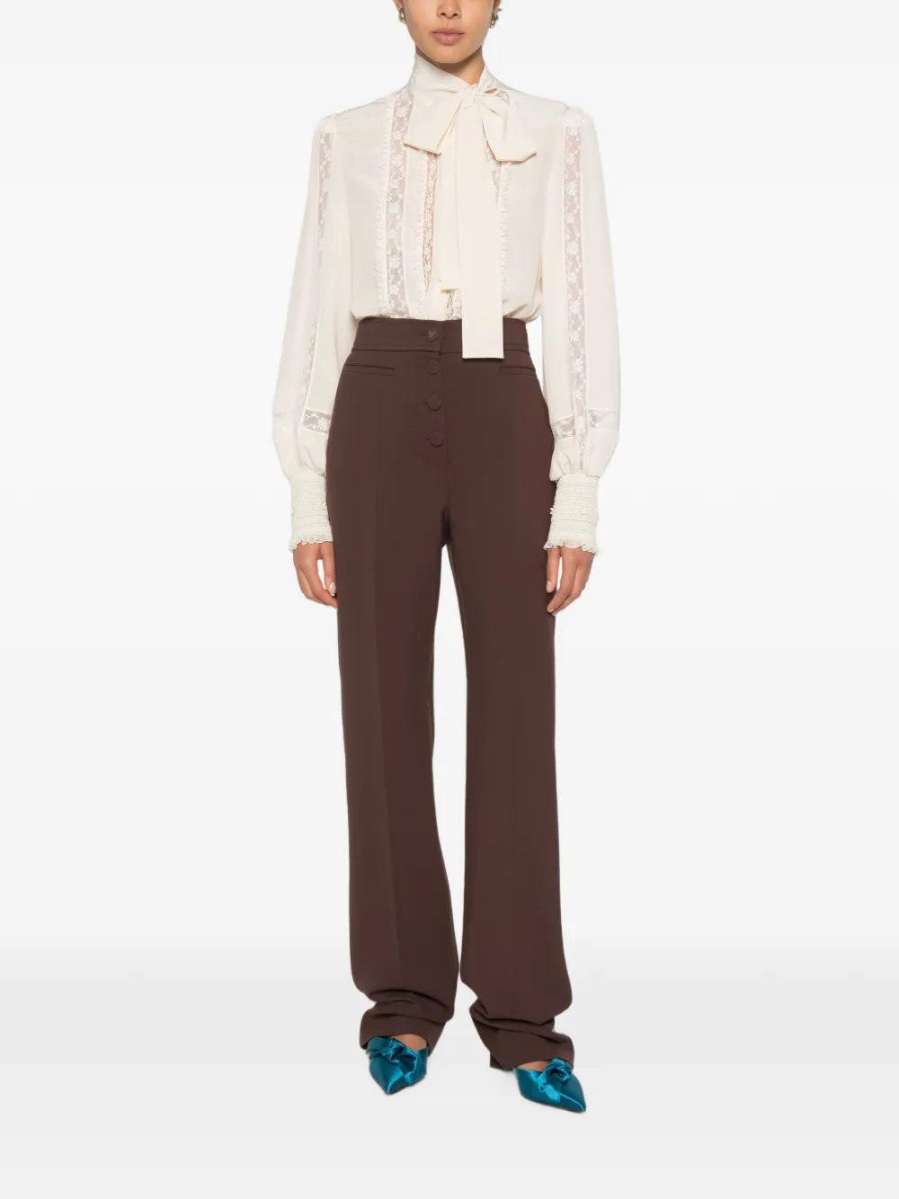 Valentino Garavani VLogo broek met knoopsluiting Bruin