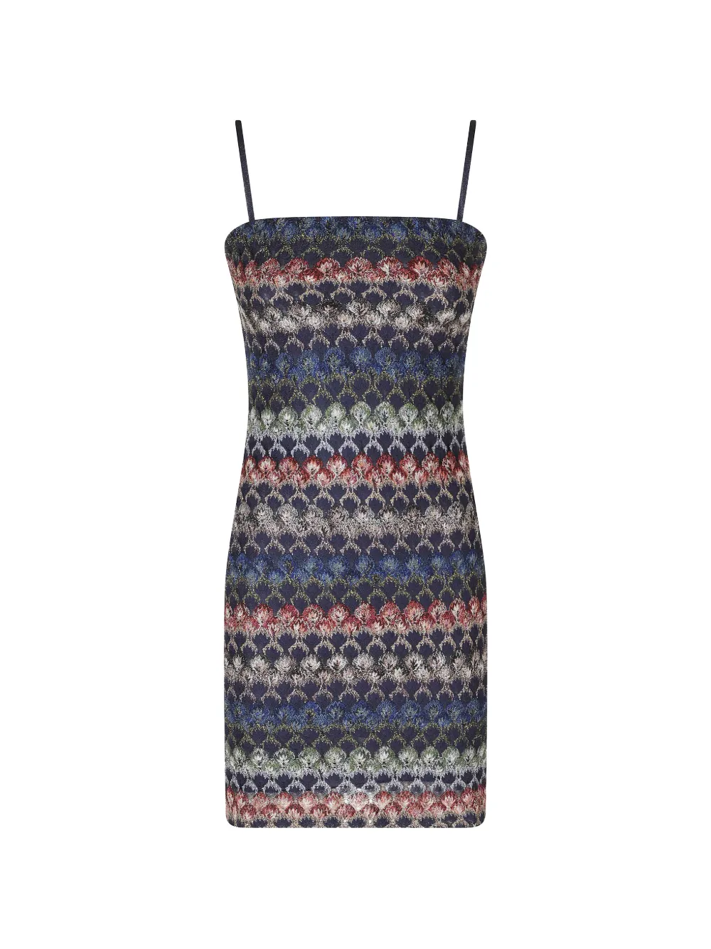 Missoni chevron-knit spaghetti-strap mini dress - Blau