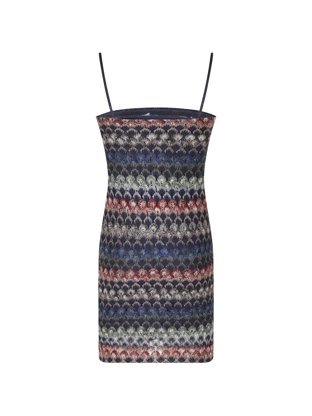 Missoni Gebreide mini-jurk met spaghettibandjes en chevron-streep Blauw