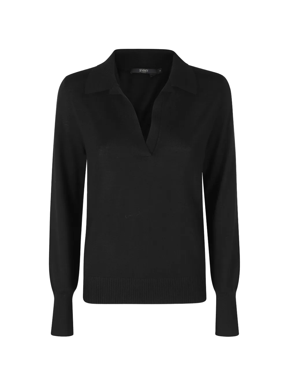 Seventy V-neck Spread-collar Sweater In Black