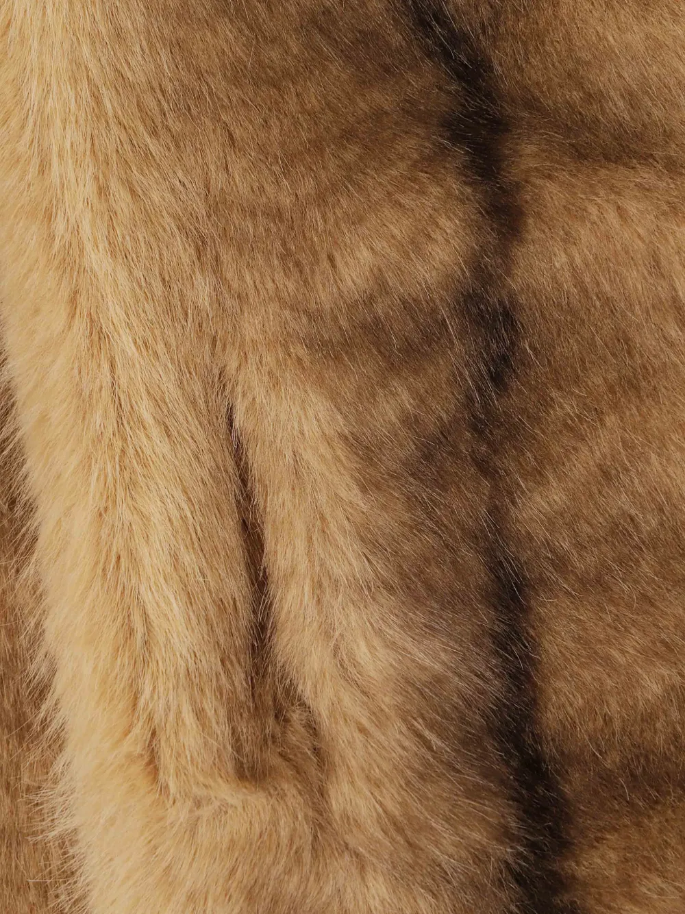 Seventy Gestreepte sjaal van imitatiebont Beige