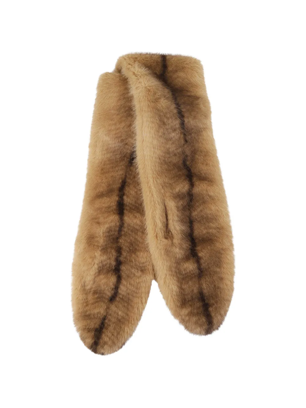 Seventy faux-fur striped scarf - Toni neutri