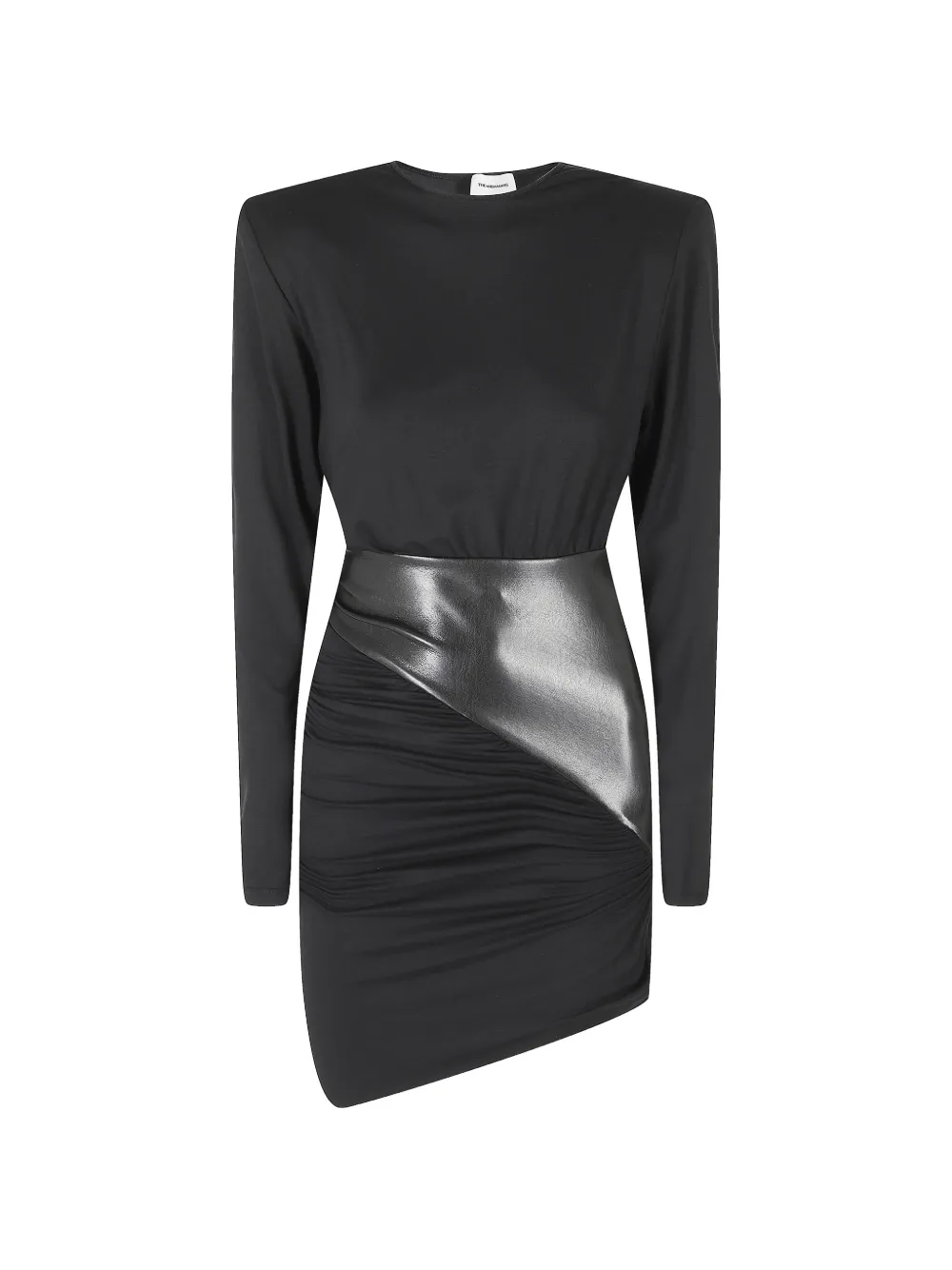 THE ANDAMANE Ursula ruched mini dress - Nero