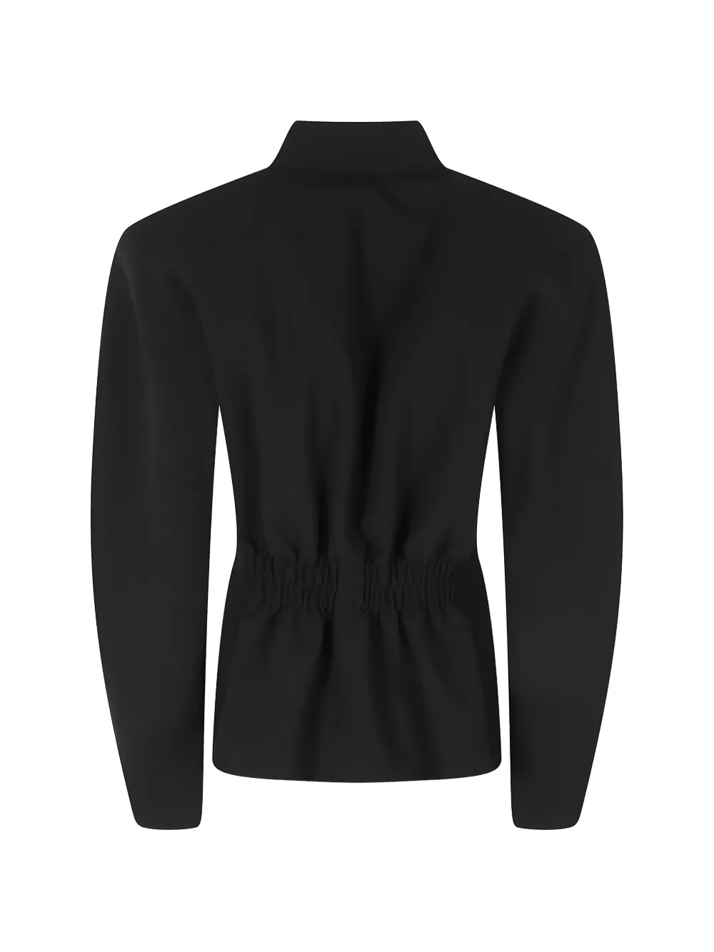 THE ANDAMANE Margaux jack met pofmouwen en ceintuur Zwart