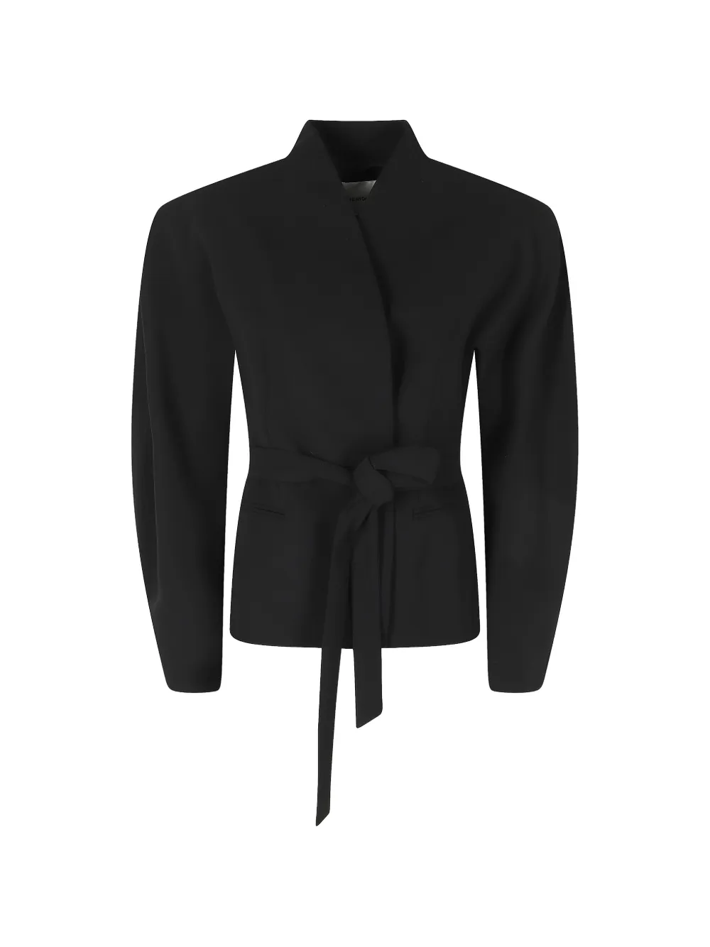THE ANDAMANE Margaux belted puff-sleeve jacket - Nero