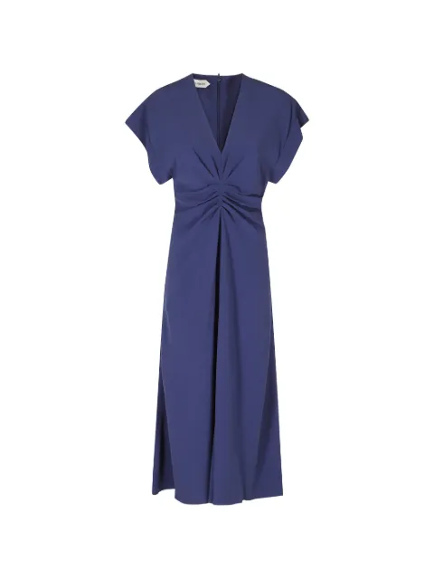 Alberta Ferretti gathered V-neck midi dress