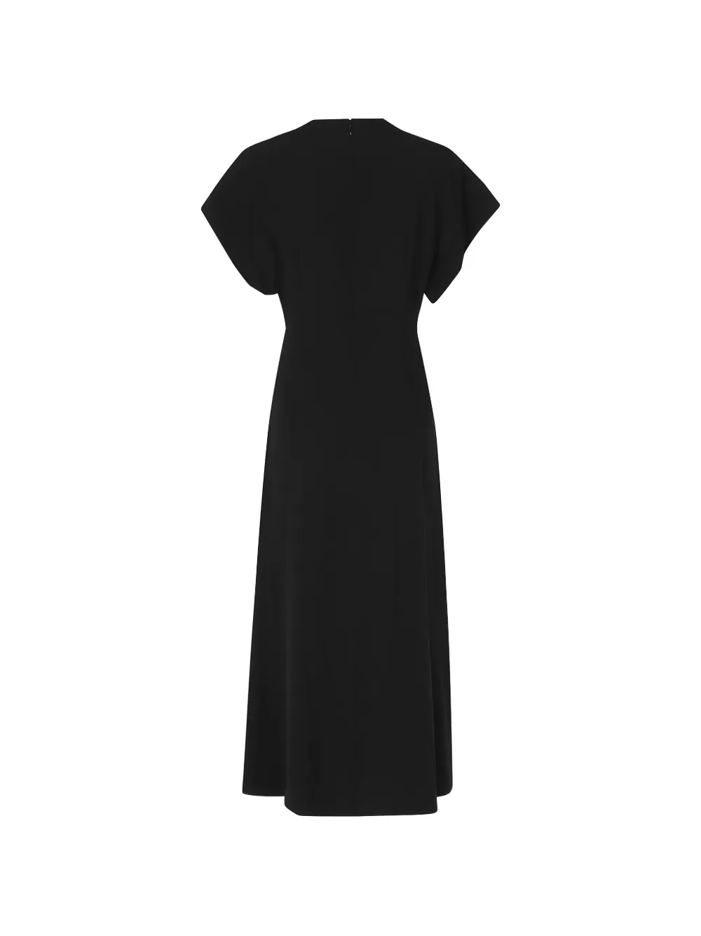 Alberta Ferretti Midi-jurk met gesmockt detail en V-hals Zwart