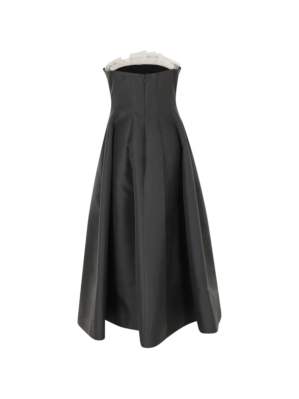 Alberta Ferretti Strapless maxi-jurk met ruches Zwart