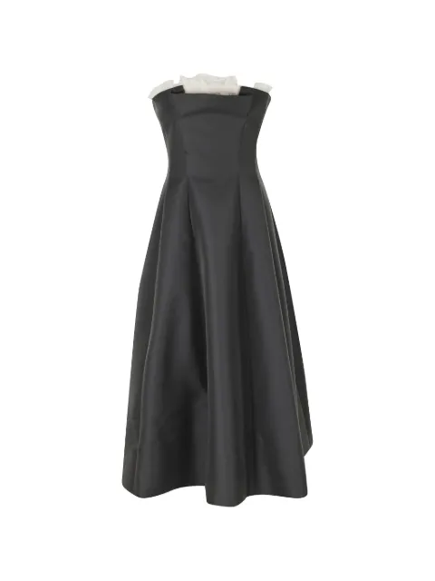 Alberta Ferretti maxi ruffled-trim strapless dress