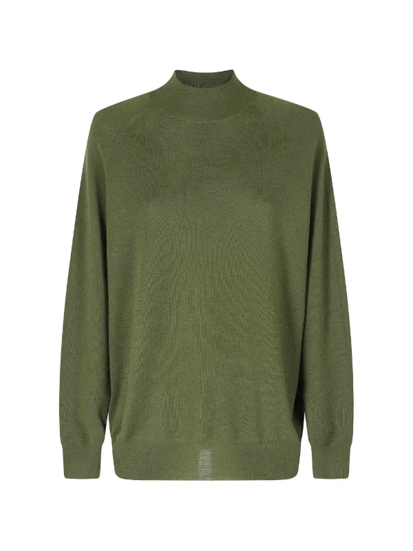 ASPESI Raglan-sleeve Mock-neck Sweater in Green
