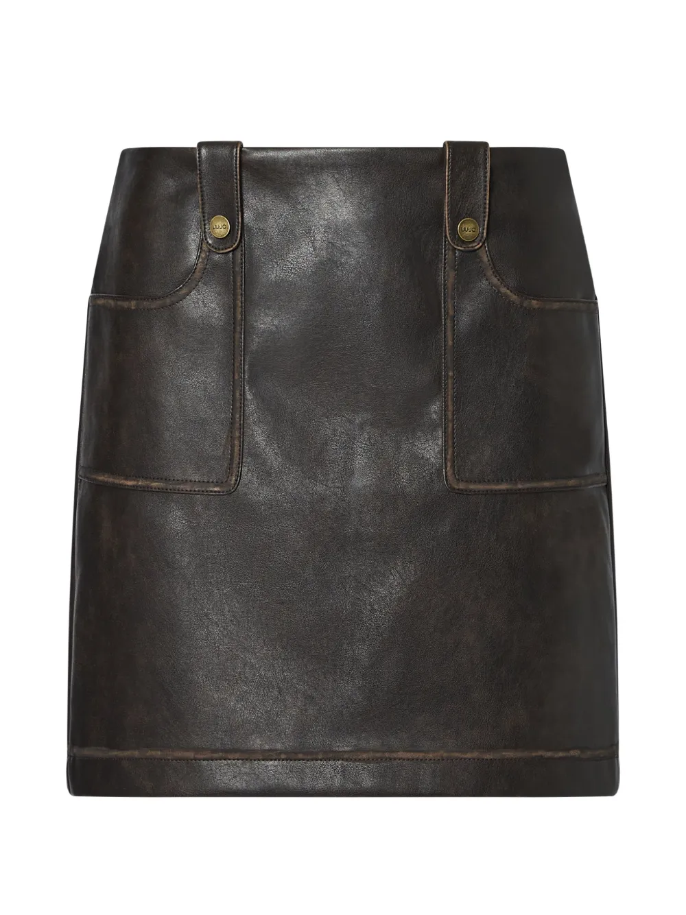 LIU JO button-pocket coated skirt - Marrone