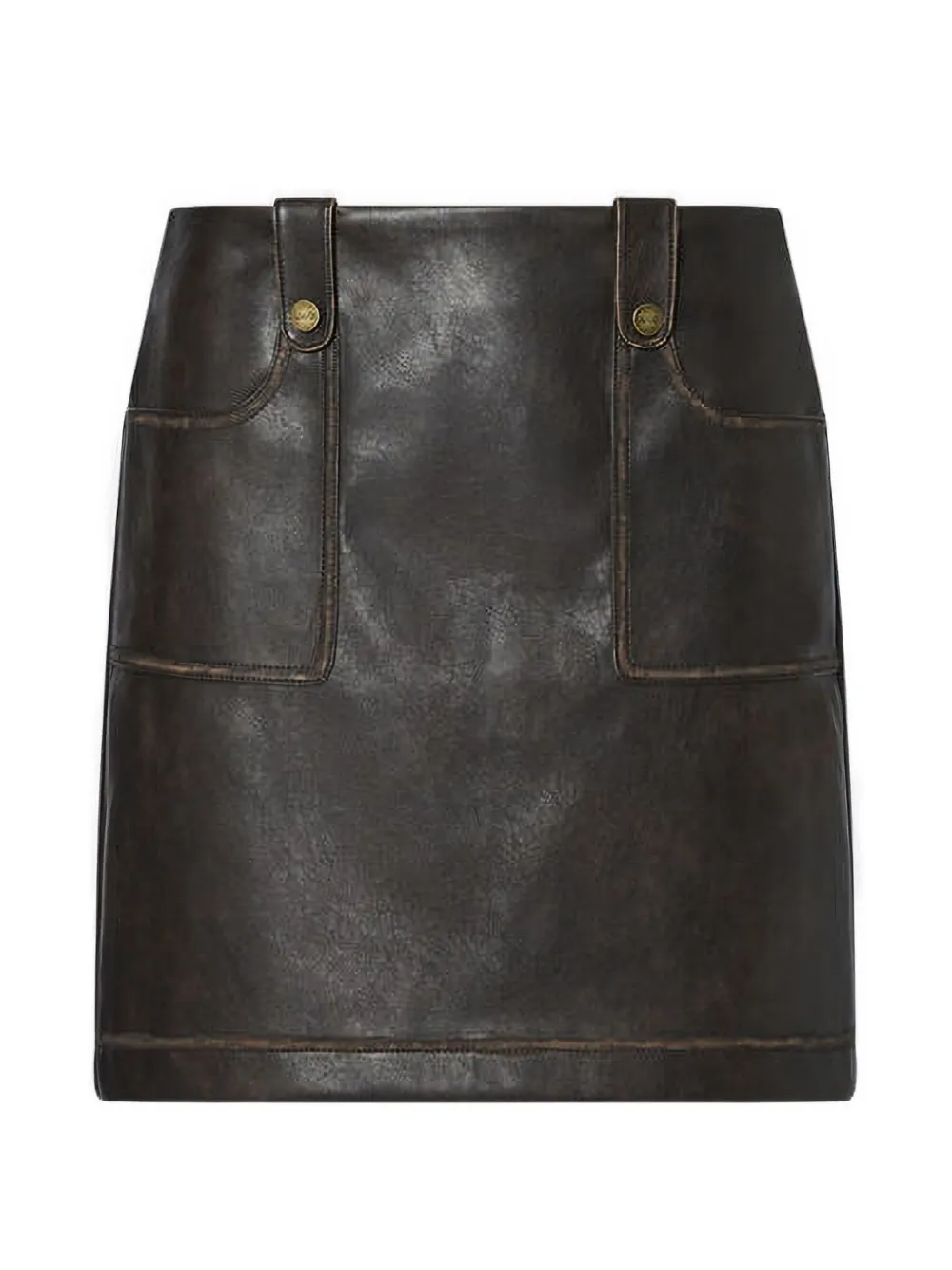 LIU JO button-pocket coated skirt - Marrone