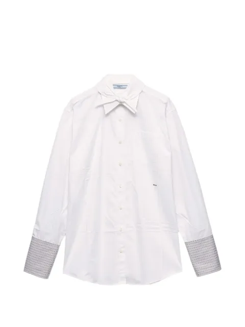 Prada striped-cuff chest-pocket shirt