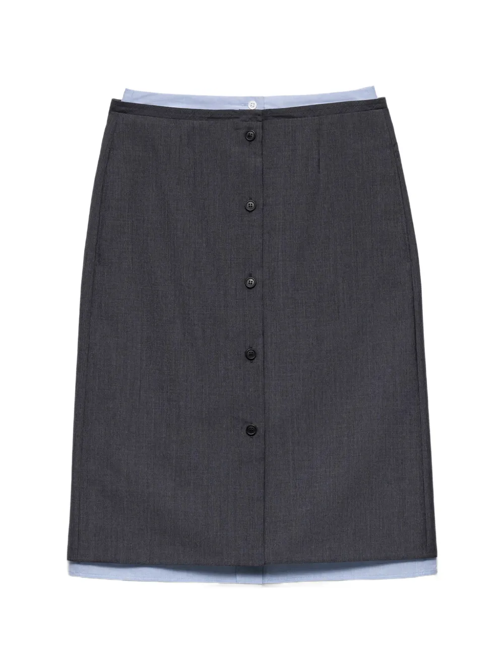 Prada light mohair and chambray skirt - Grigio