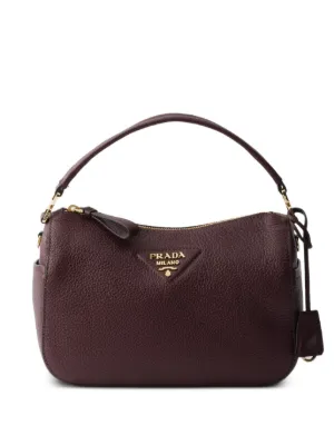 Prada レザー ショルダーバッグ | ブラウン | FARFETCH JP
