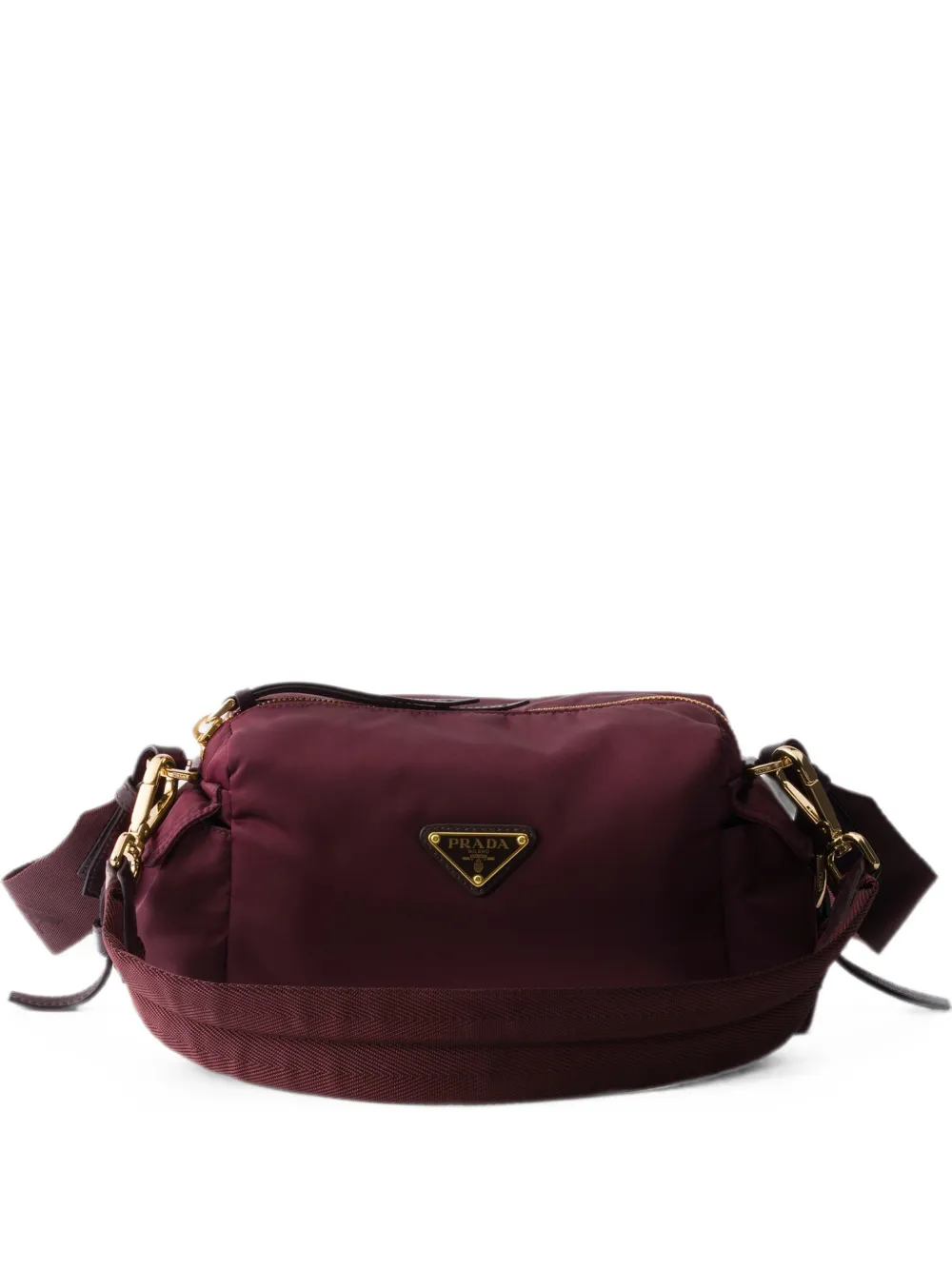 Prada Explore small Re-Nylon and leather shoulder bag - Rosso