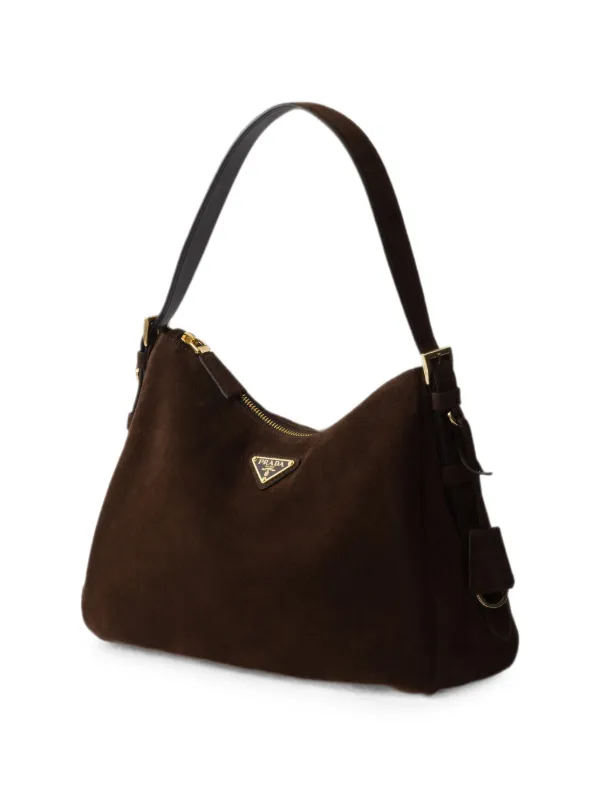 Prada スエード ショルダーバッグ | ブラウン | FARFETCH JP